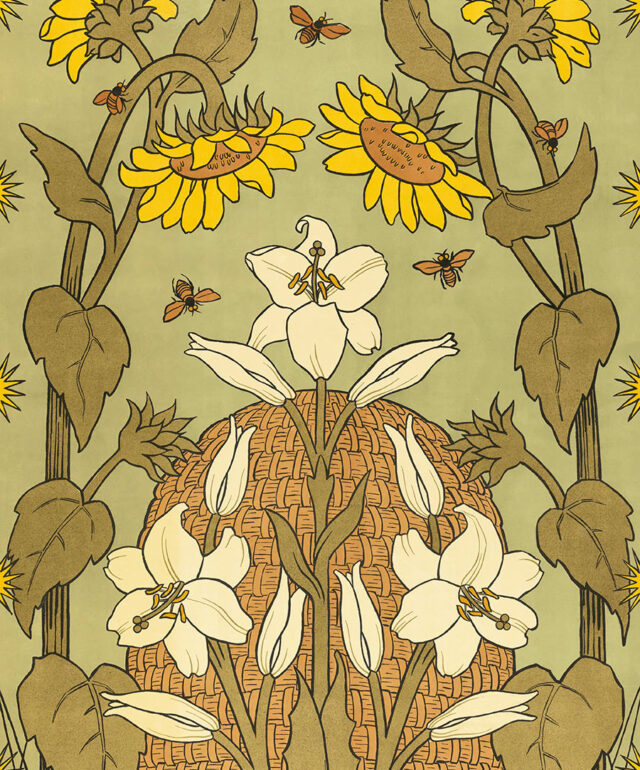 Beehive Among Flowers Print